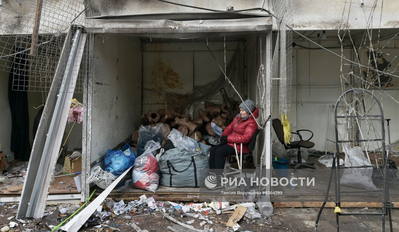 Последствия обстрела Горловки в ДНР