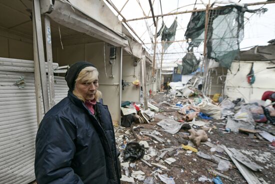 Последствия обстрела Горловки в ДНР