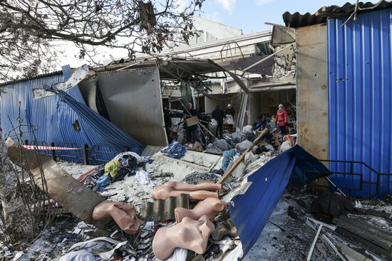 Последствия обстрела Горловки в ДНР