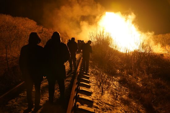 Взрыв газопровода в Макеевке