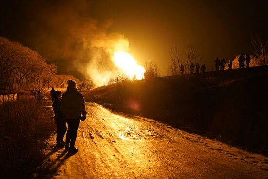 Взрыв газопровода в Макеевке