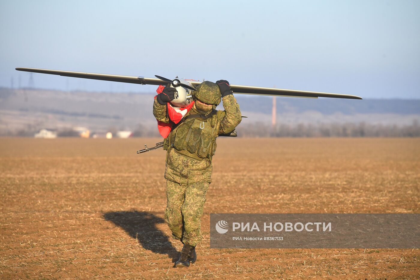 Работа БПЛА "Орлан-10" и САУ "Акация" в южном секторе СВО