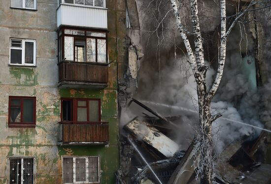 Взрыв газа в жилом доме в Новосибирске