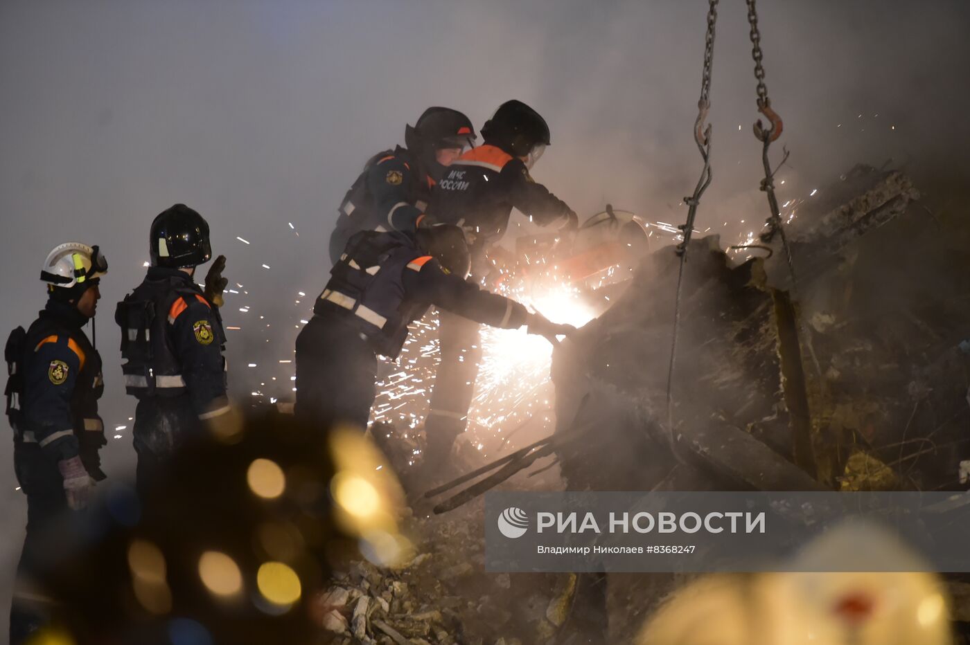 Ликвидация последствий взрыва газа в жилом доме в Новосибирске