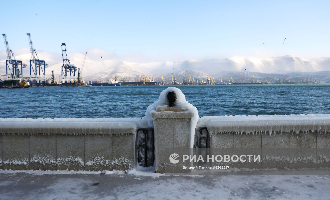 Последствия ледяного дождя в Новороссийске