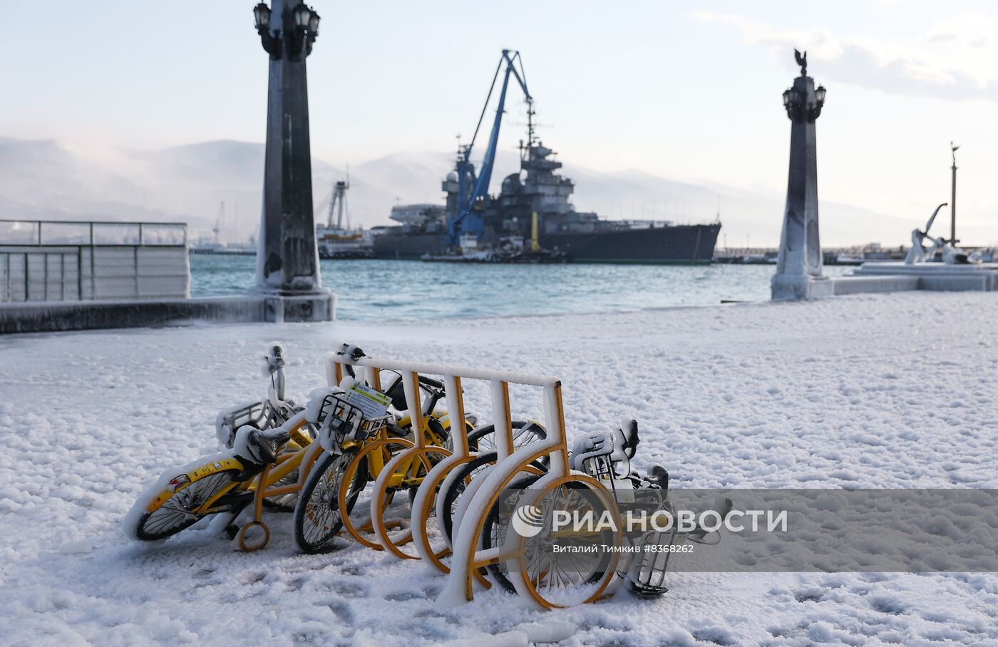 Последствия ледяного дождя в Новороссийске