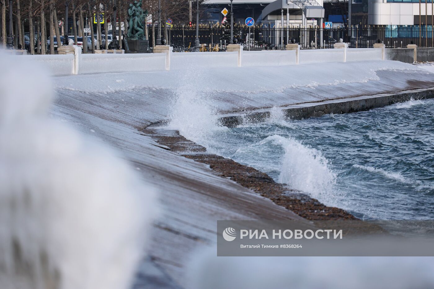 Последствия ледяного дождя в Новороссийске