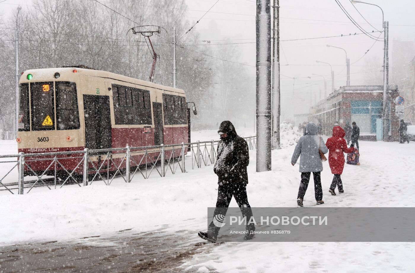 Снежный шторм в Санкт-Петербурге