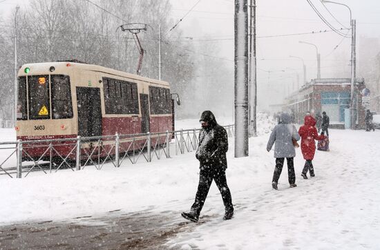 Снежный шторм в Санкт-Петербурге