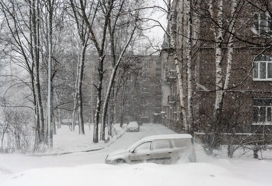 Снежный шторм в Санкт-Петербурге