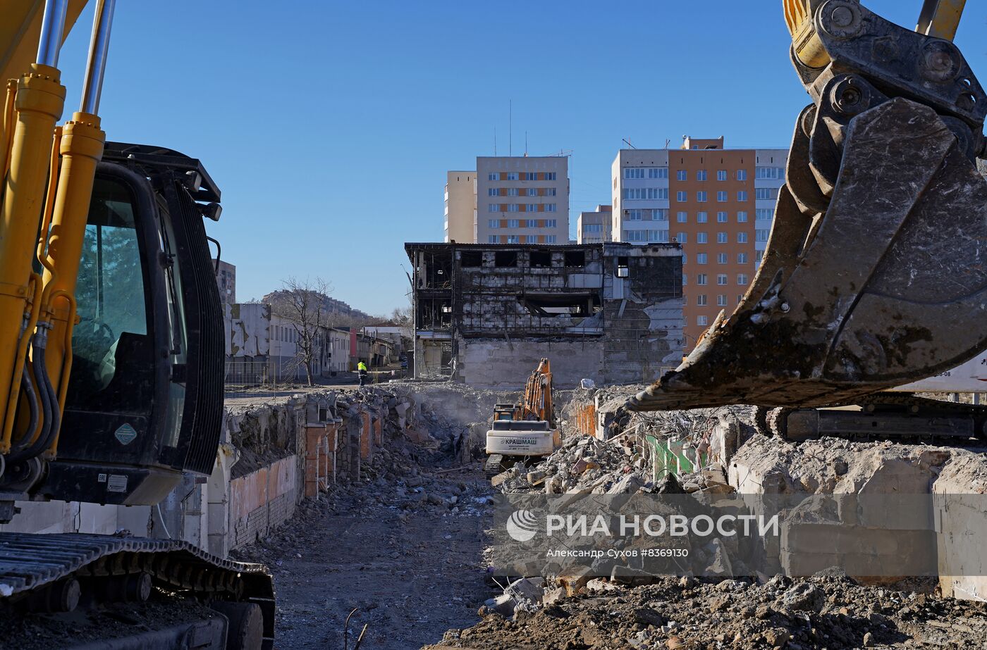 Снос аварийных домов в Мариуполе