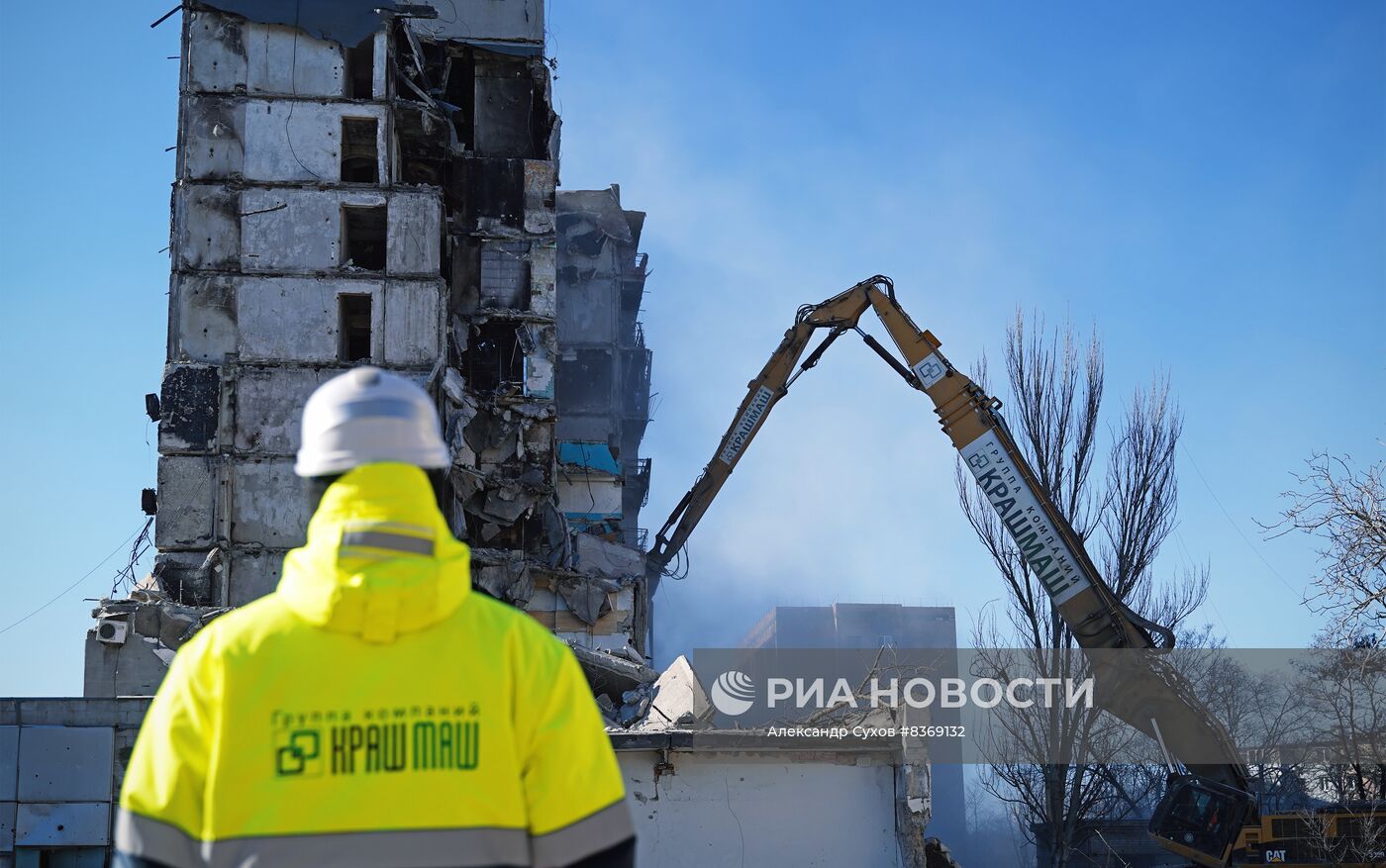 Снос аварийных домов в Мариуполе