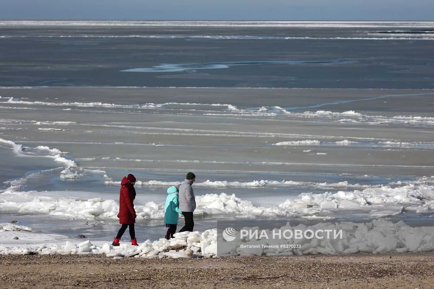 Азовское море замерзло в Краснодарском крае