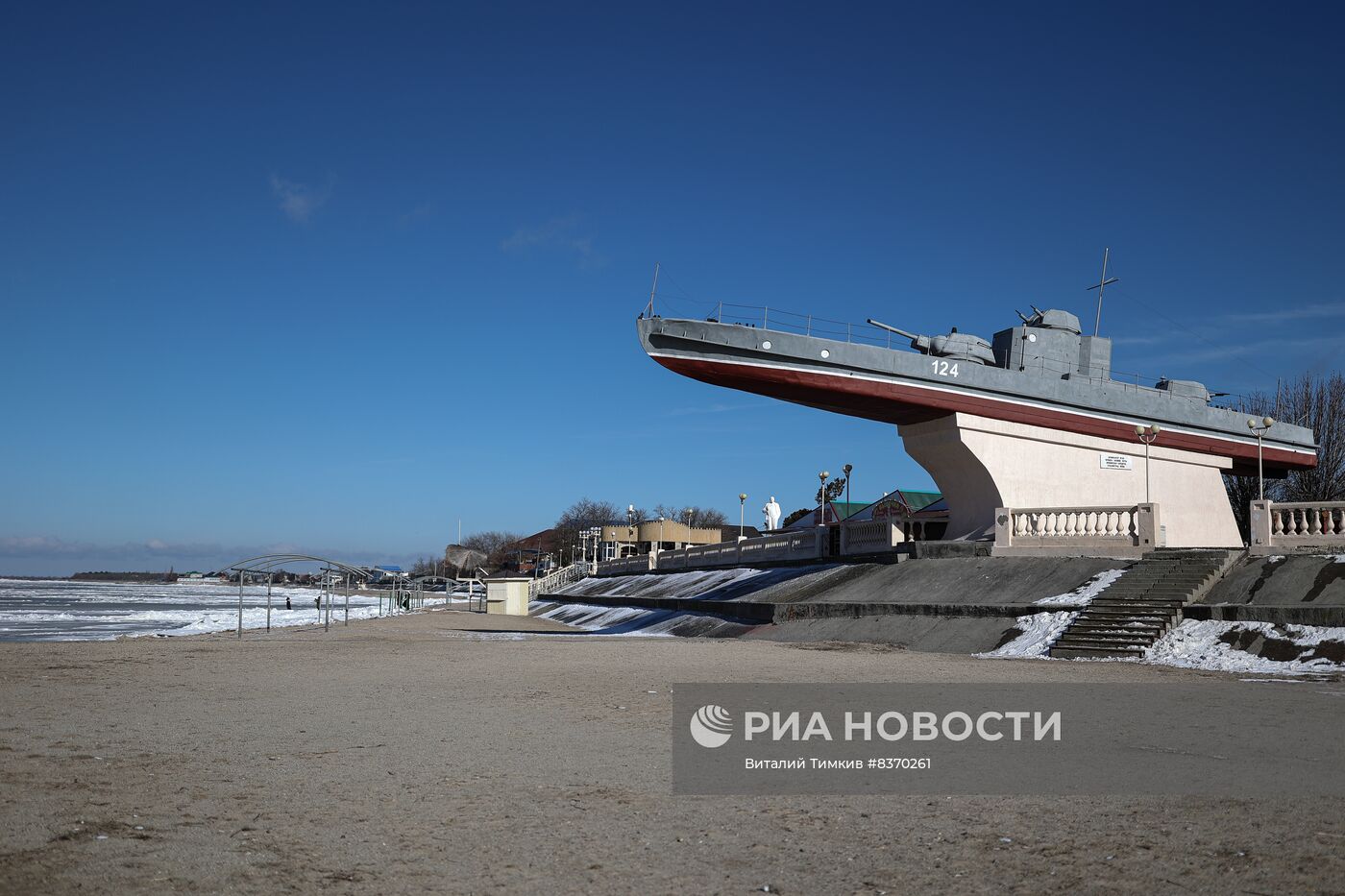 Азовское море замерзло в Краснодарском крае