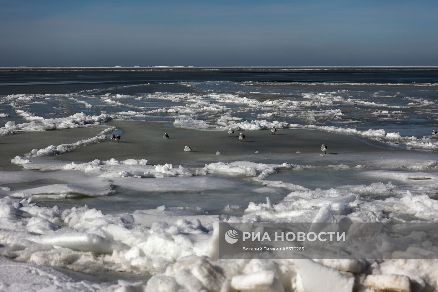 Азовское море замерзло в Краснодарском крае