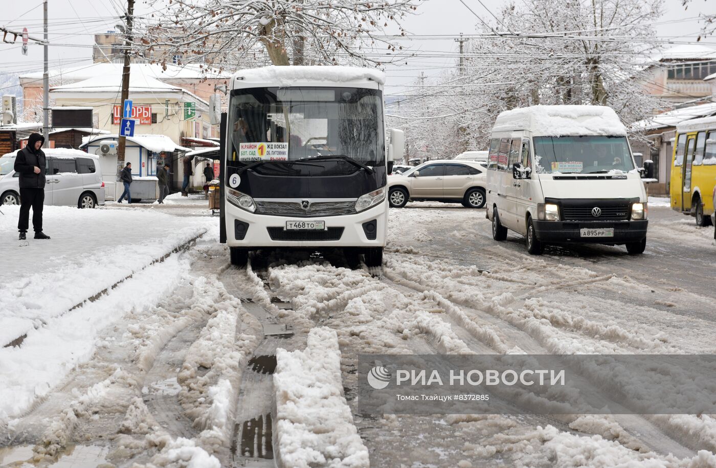 Снег в Абхазии | РИА Новости Медиабанк