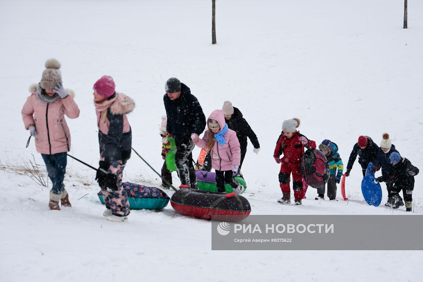 Зимний отдых горожан в Донецке