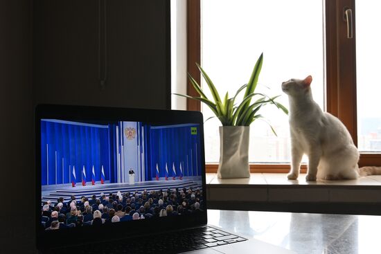 Трансляция послания президента РФ В. Путина