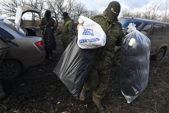 Передача подарков к 23 февраля военным в южном секторе СВО