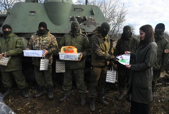Передача подарков к 23 февраля военным в южном секторе СВО