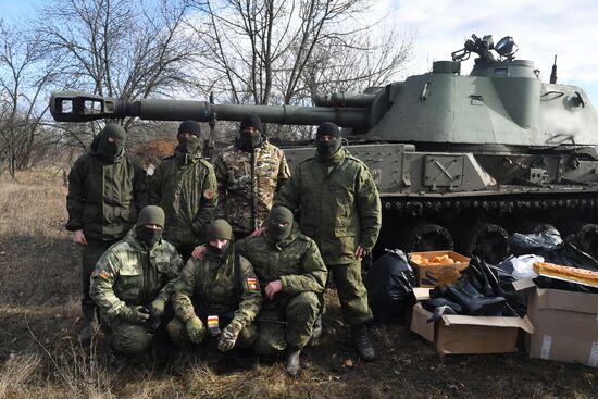 Передача подарков к 23 февраля военным в южном секторе СВО