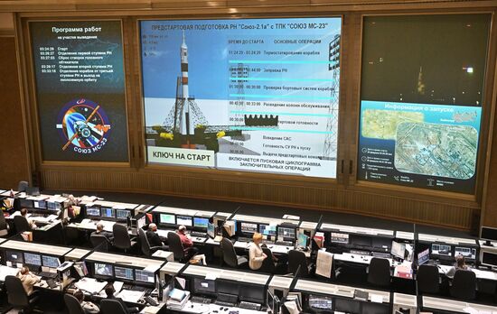 Пуск РН "Союз-2.1а" с беспилотным кораблем "Союз МС-23" с космодрома Байконур 
