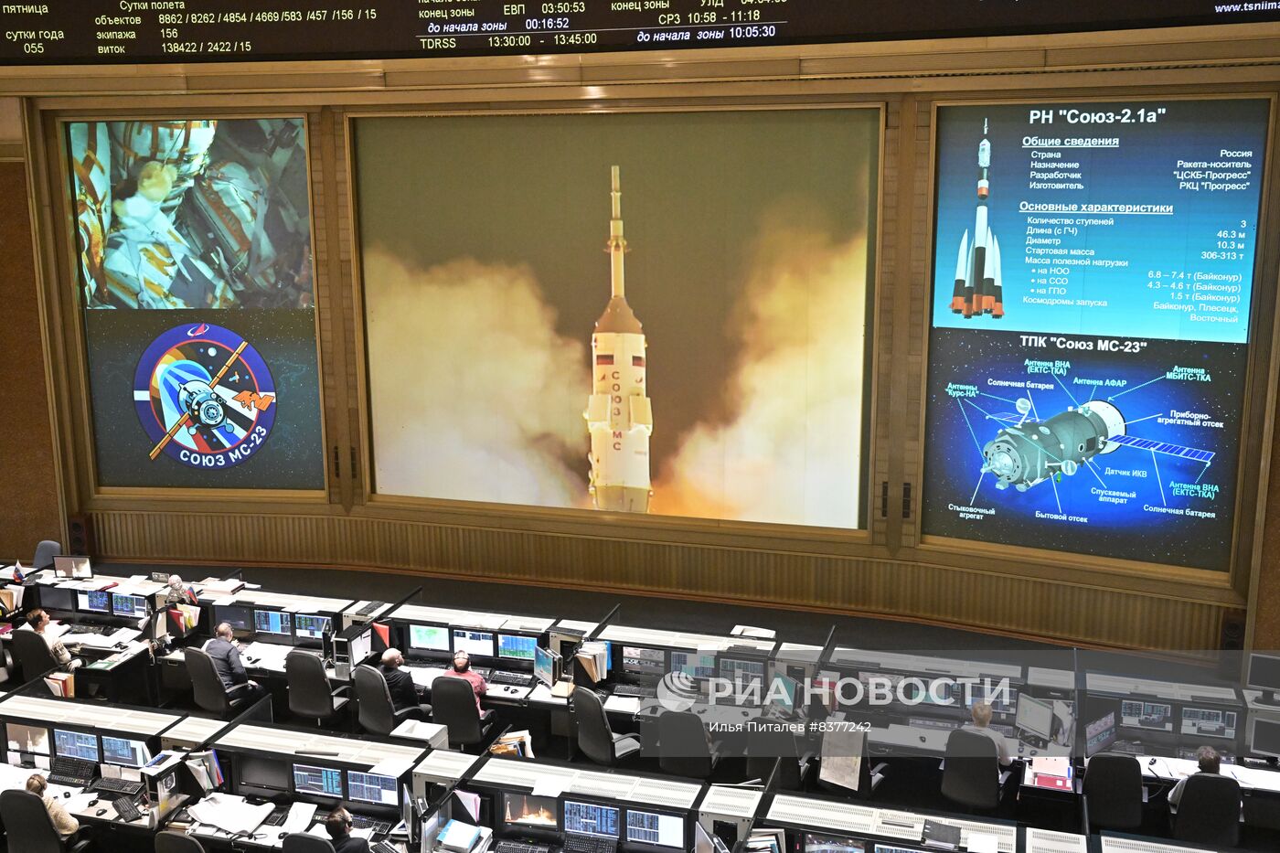 Пуск РН "Союз-2.1а" с беспилотным кораблем "Союз МС-23" с космодрома Байконур