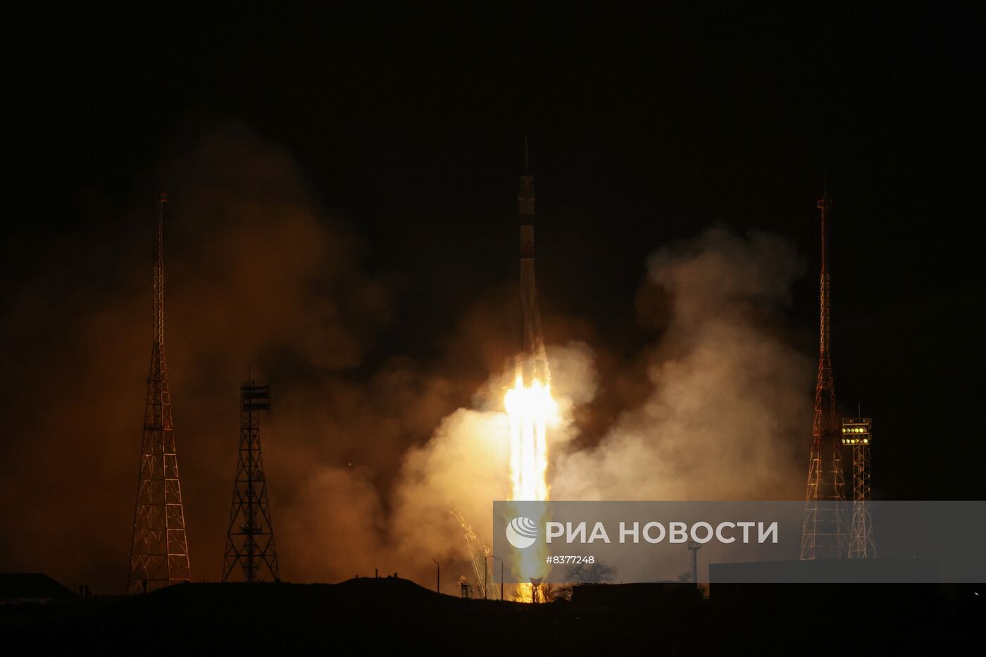 Пуск РН "Союз-2.1а" с беспилотным кораблем "Союз МС-23" с космодрома Байконур 