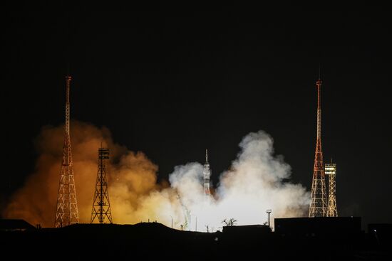 Пуск РН "Союз-2.1а" с беспилотным кораблем "Союз МС-23" с космодрома Байконур 