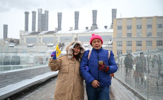 Первая группа туристов из Китая прибыла в Москву