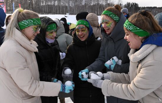 Массовая битва снежками в Красноярске