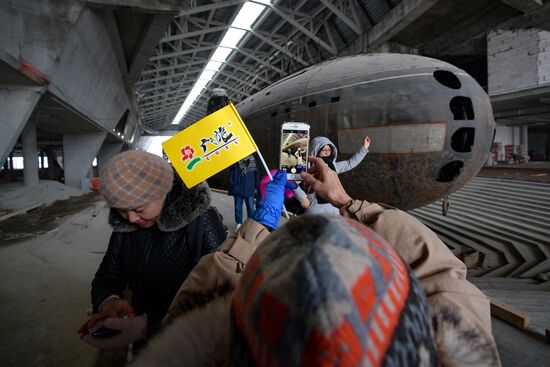 Подводная лодка "Ленинский комсомол" в музее "Остров фортов" в Петербурге