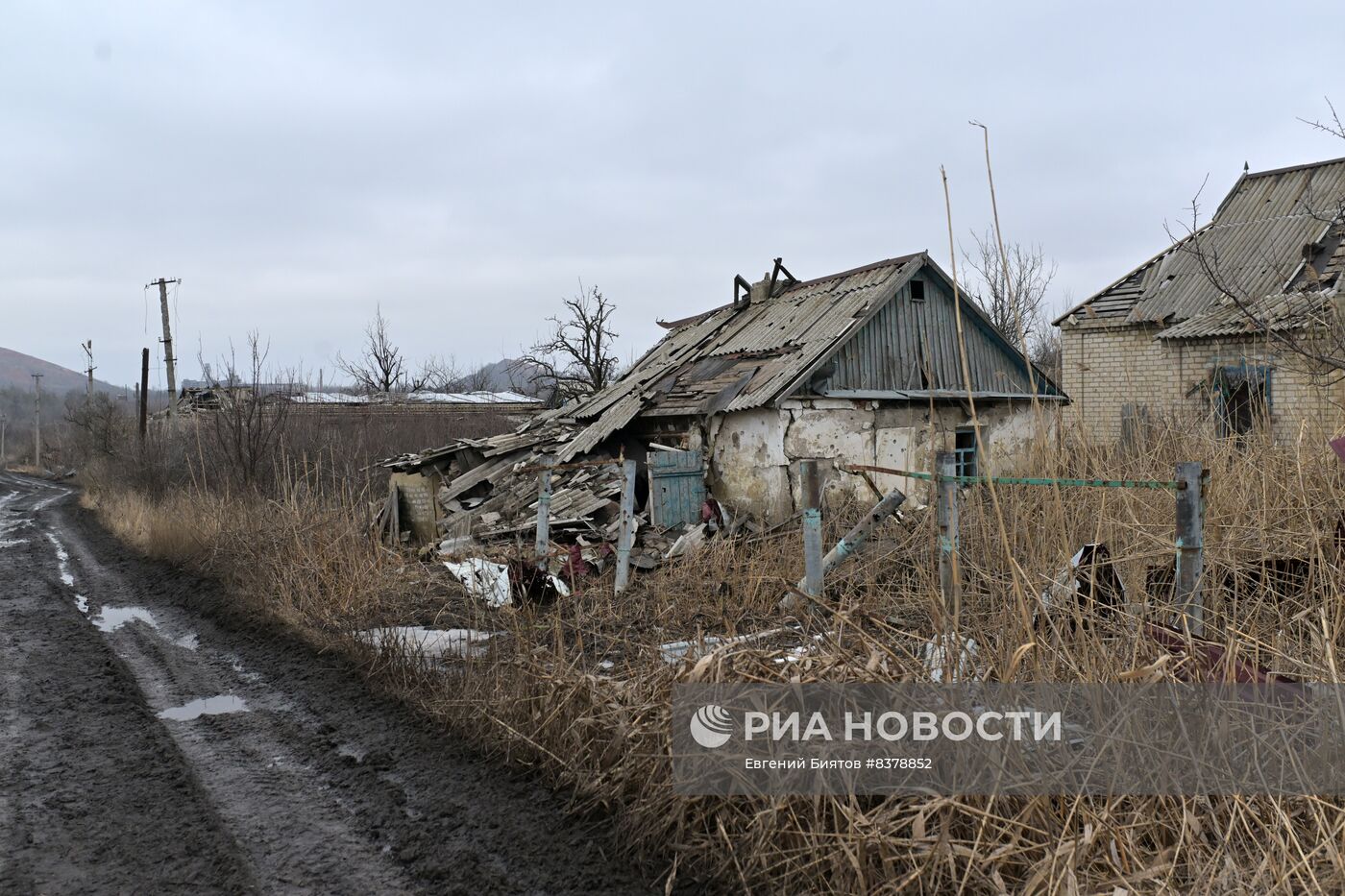 Разрушения в Марьинке Донецкой народной республики