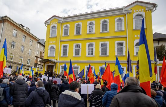 Протест у Конституционного суда Молдовы в защиту Конституции и молдавского языка