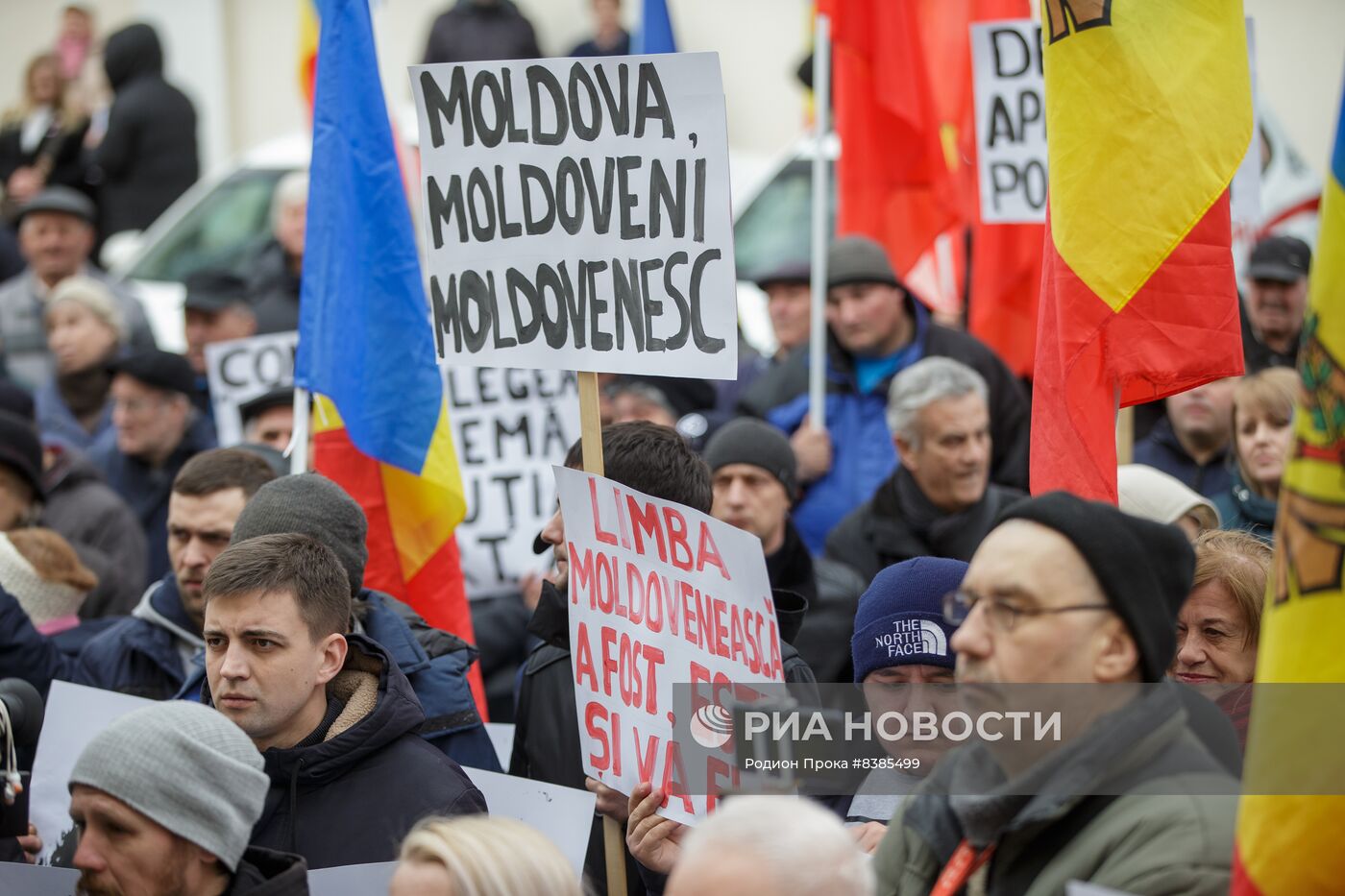 Протест у Конституционного суда Молдовы в защиту Конституции и молдавского языка