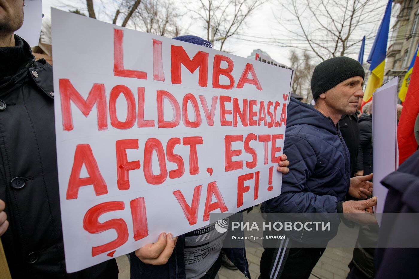 Протест у Конституционного суда Молдовы в защиту Конституции и молдавского языка