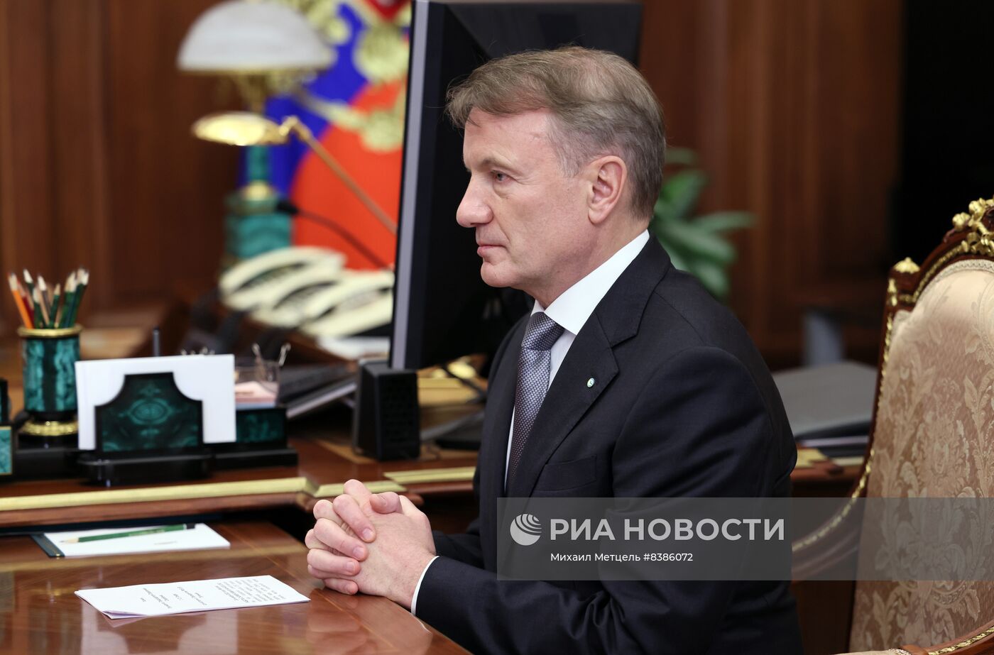 Президент РФ В. Путин встретился с главой Сбербанка Г. Грефом