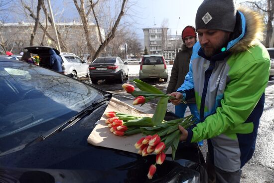 Продажа цветов к 8 марта в Красноярске