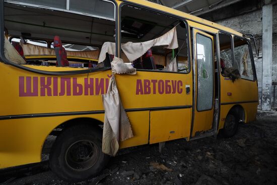 Последствия обстрела Волновахи