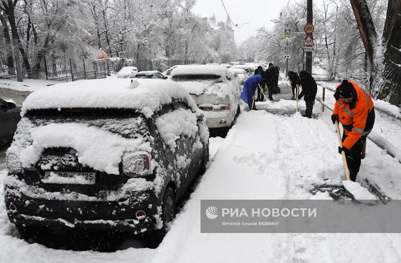 Снегопад во Владивостоке