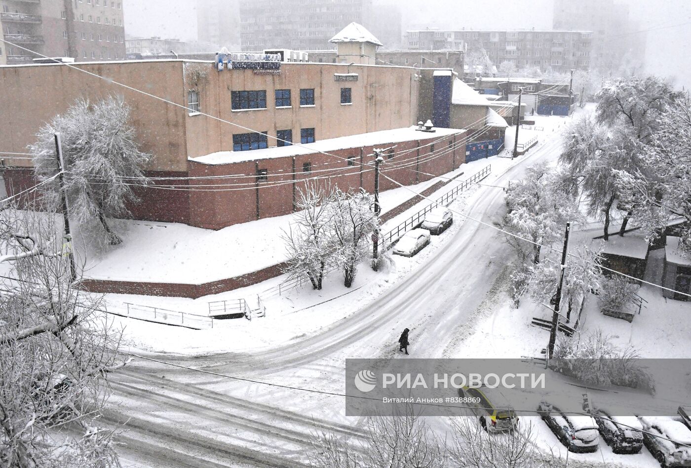 Снегопад во Владивостоке