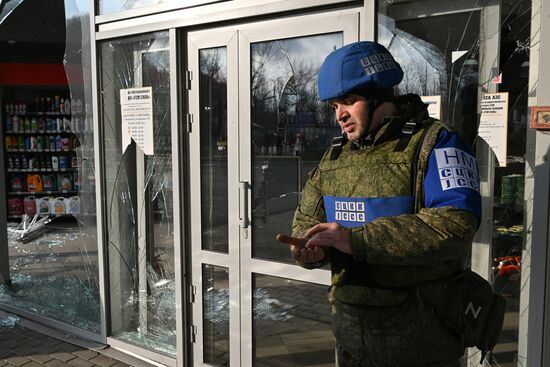 Последствия обстрела Перевальска в ЛНР из РСЗО HIMARS