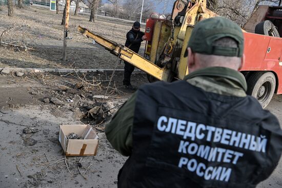 Последствия обстрела Перевальска в ЛНР из РСЗО HIMARS