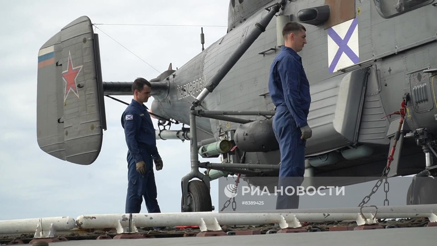 Вертолетчики Северного флота провели тренировку по поиску подводных лодок в Индийском океане