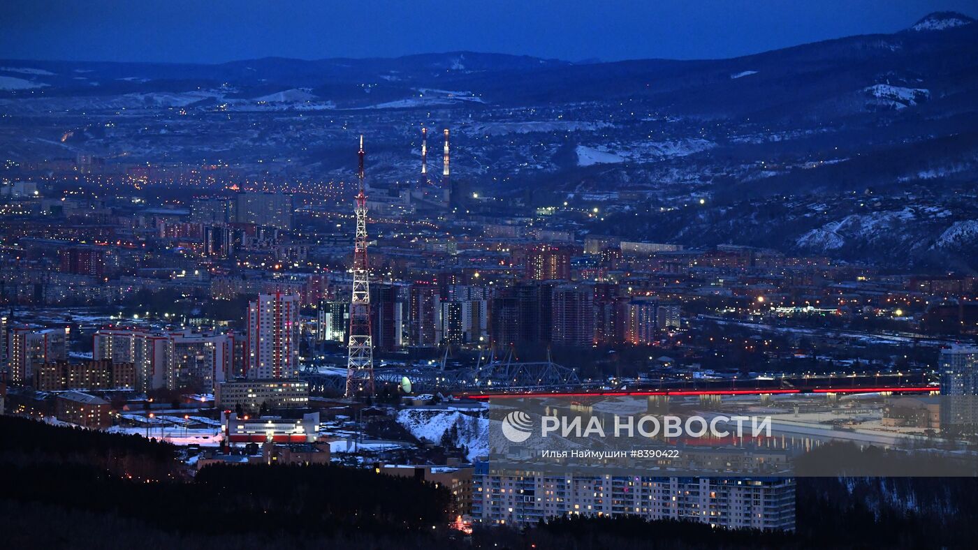 Смотровая площадка на Николаевской сопке в Красноярске 