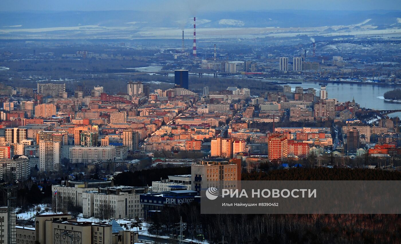 Смотровая площадка на Николаевской сопке в Красноярске 