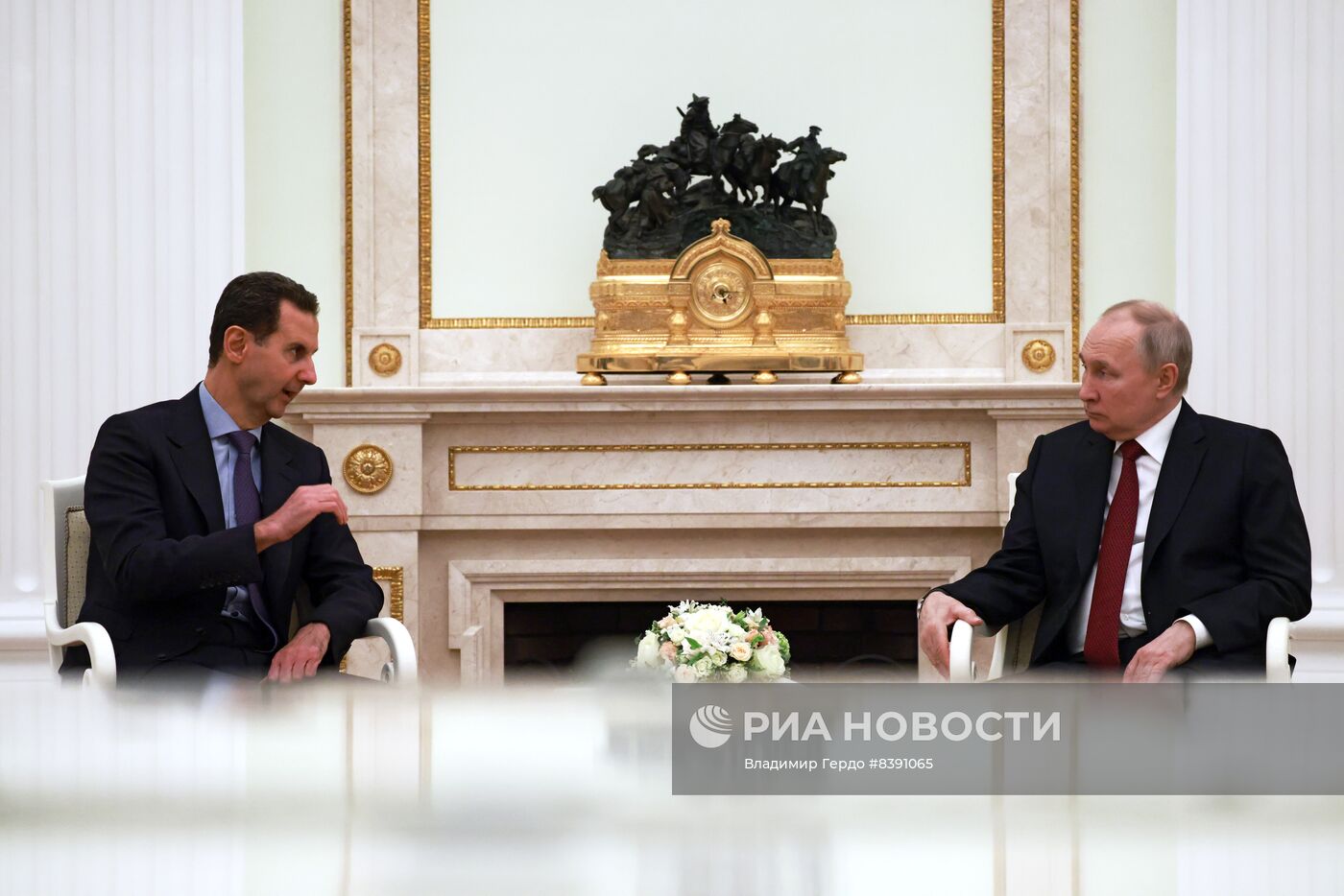 Переговоры президента РФ В. Путина с президентом Сирии Б. Асадом