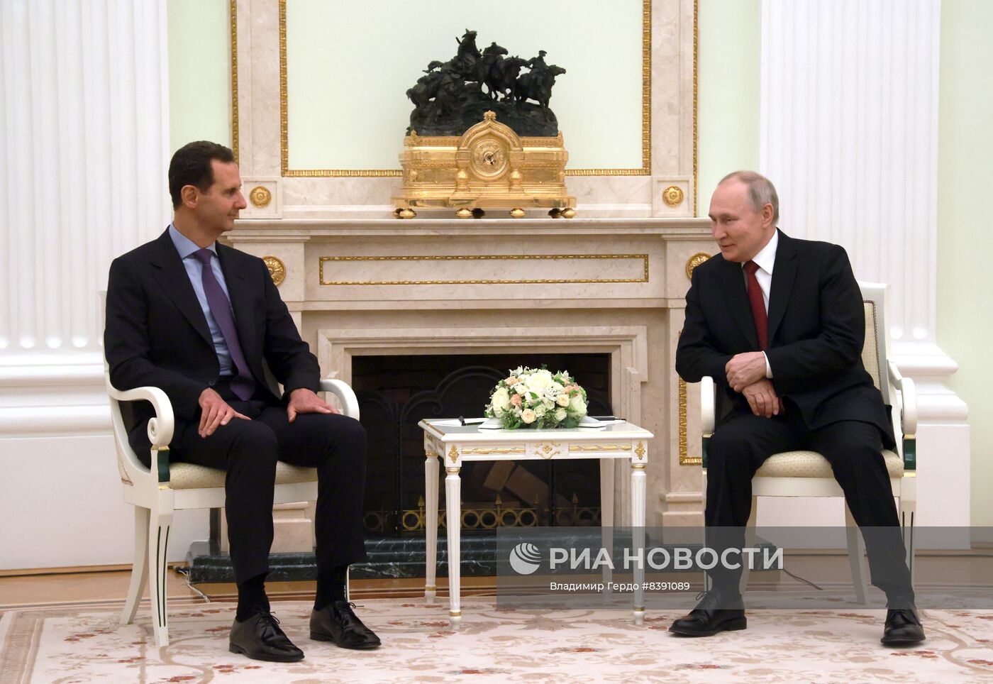 Переговоры президента РФ В. Путина с президентом Сирии Б. Асадом