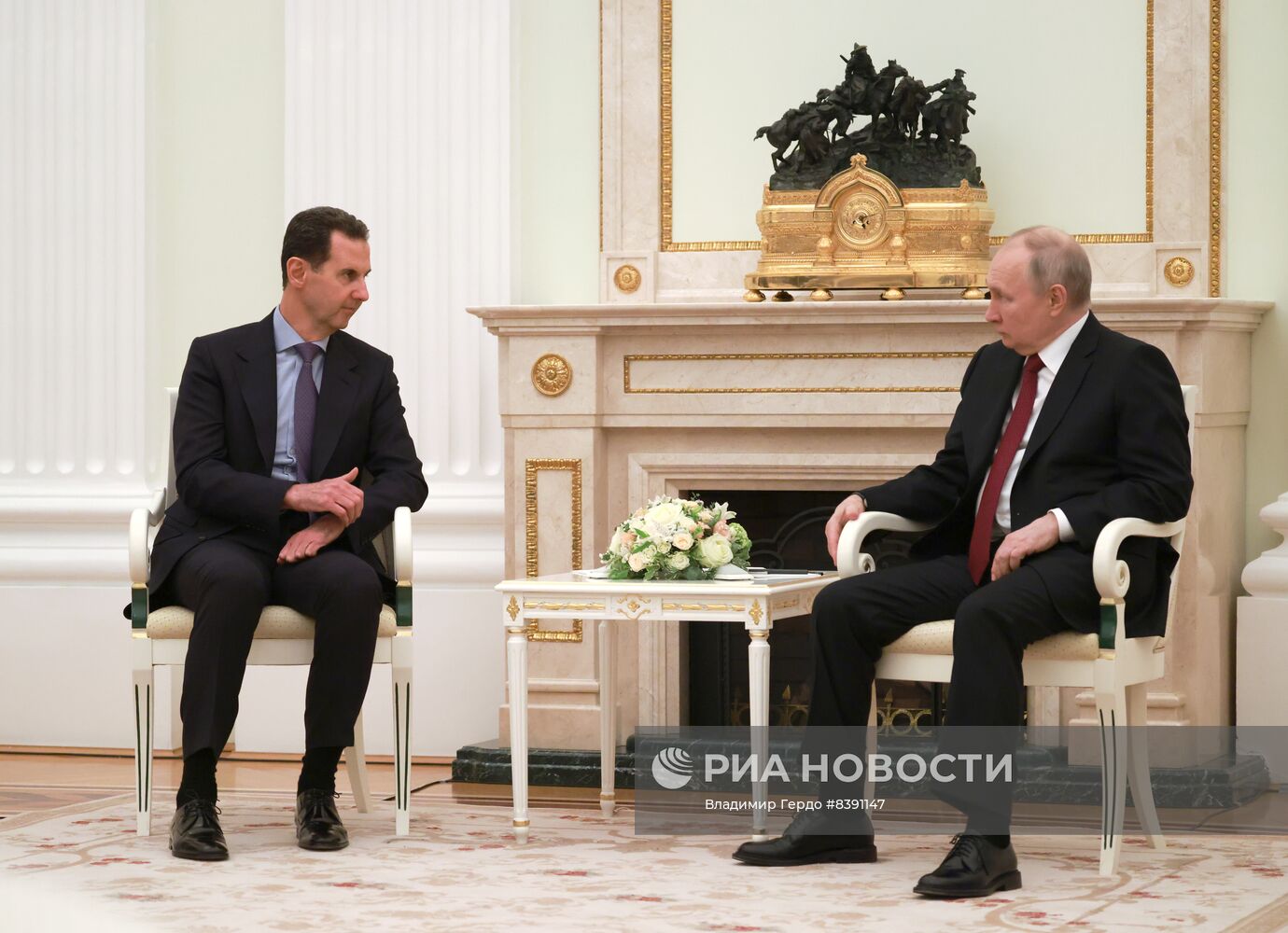 Переговоры президента РФ В. Путина с президентом Сирии Б. Асадом