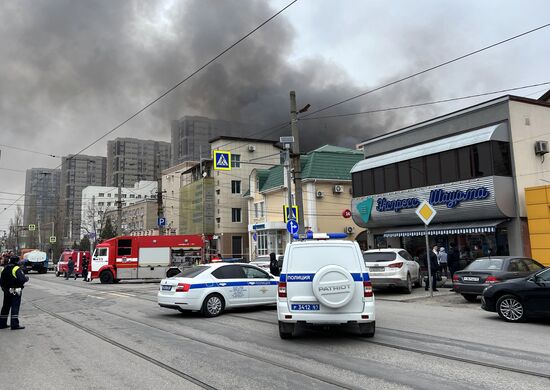 Пожар в здании погранслужбы ФСБ по Ростовской области